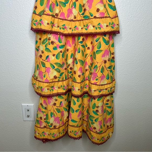 Farm Rio Mini Cashew Midi Dress yellow extra small - Picture 5 of 15